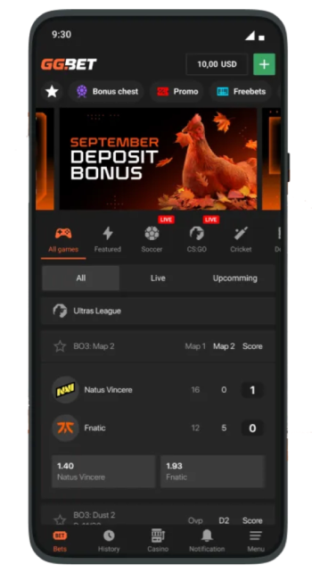Aplikacja Android GGbet
