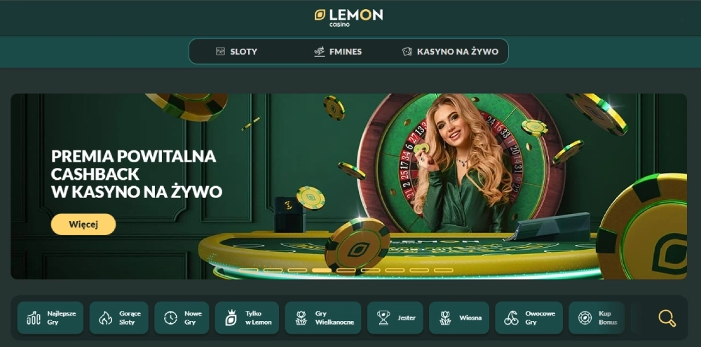 Bonus Cashback w Lemon Casino