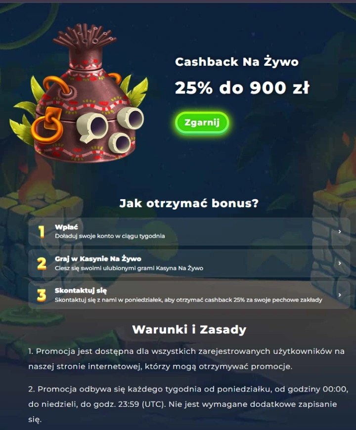 Bonusy Cashback Wazamba