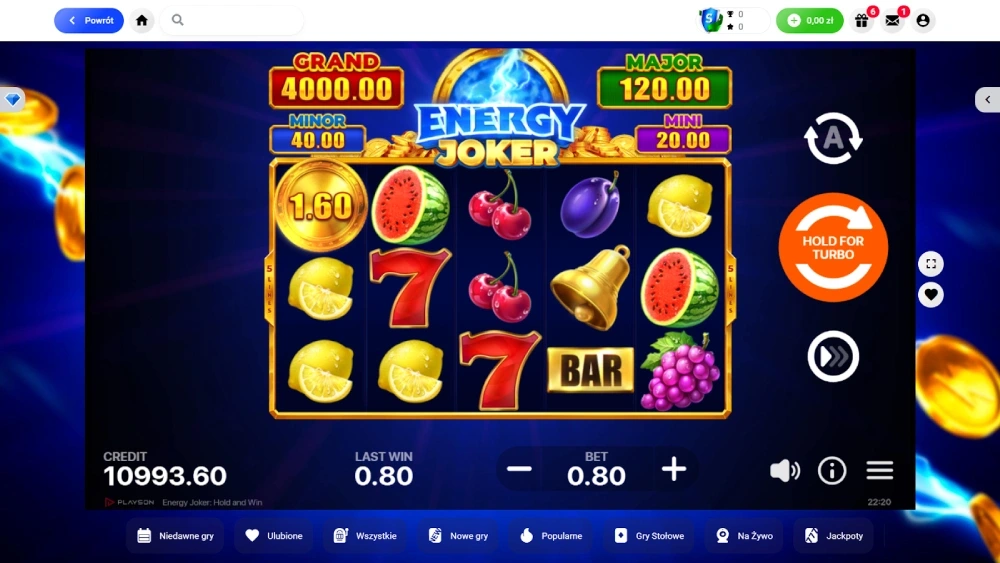 Energy Joker Hold & Win od Playson