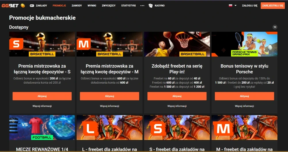 GGBet bonusy kasynowe