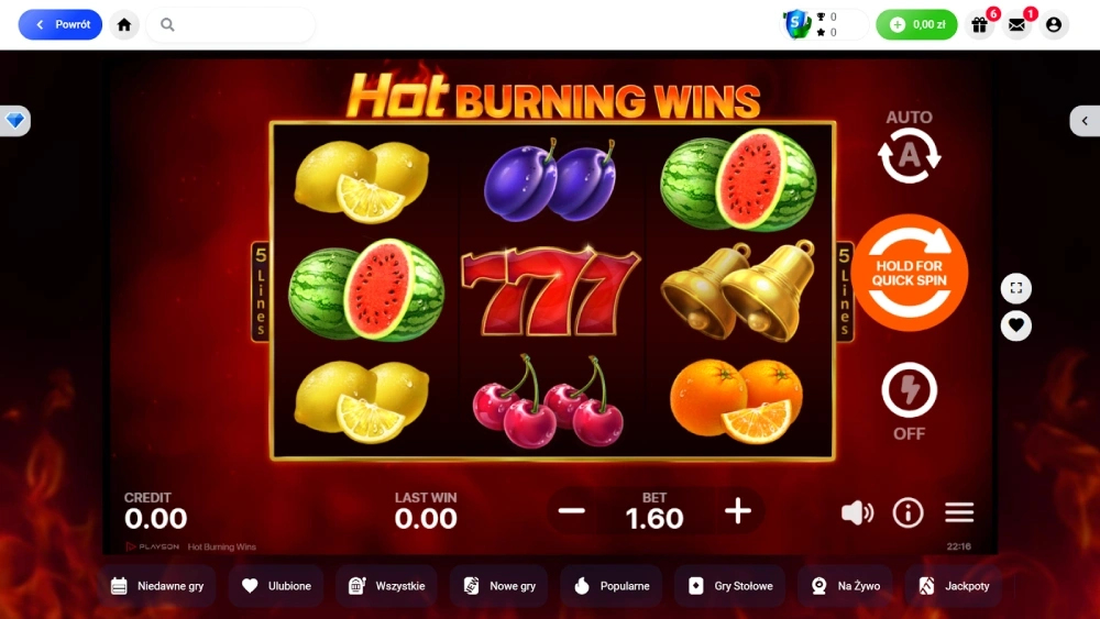 Hot Burning Wins od Playson