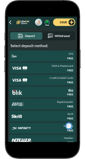 Lemon Casino Deposit Blik