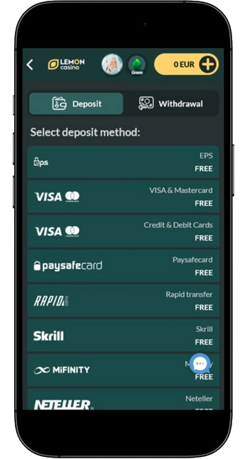 Lemin Casino Deposit Method PaySafeCard