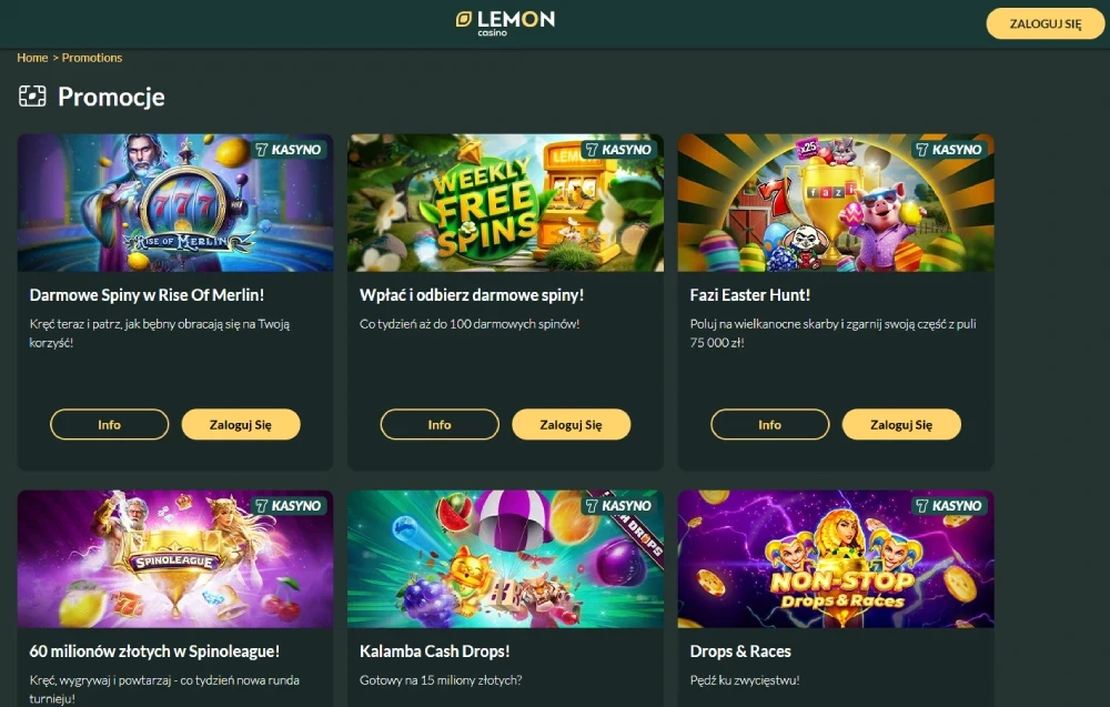 System bonusowy Lemon Casino
