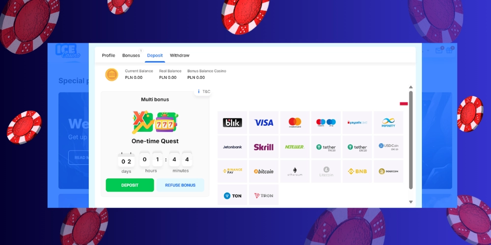 Ice Casino z wygodnymi opcjami płatności