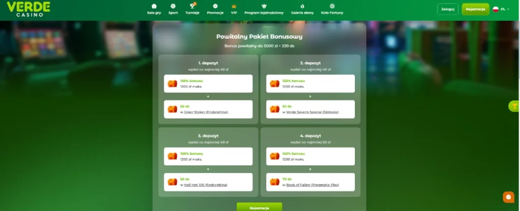 Bonus powitalny Verde Casino