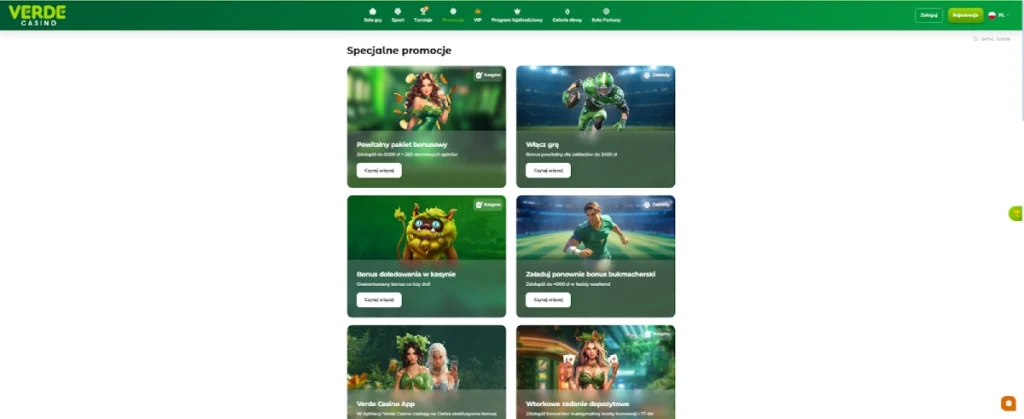 Bonusy i promocje w polskiej wersji Verde Casino