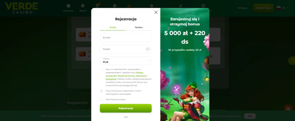 Jak założyć i korzystać z konta w Verde Casino