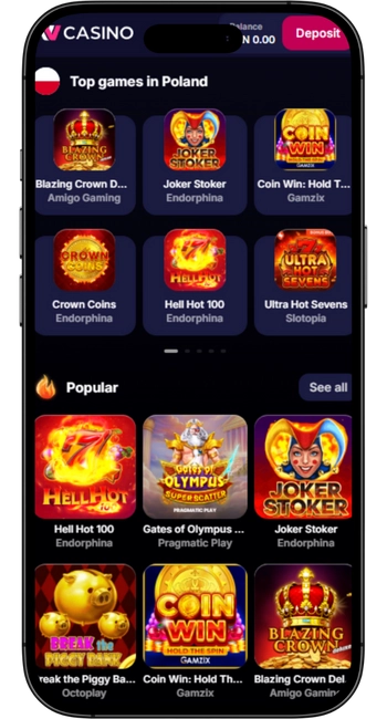 Recenzja gier i dostawców NV Casino