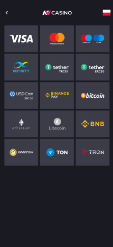 Wybierz metodę płatności z listy