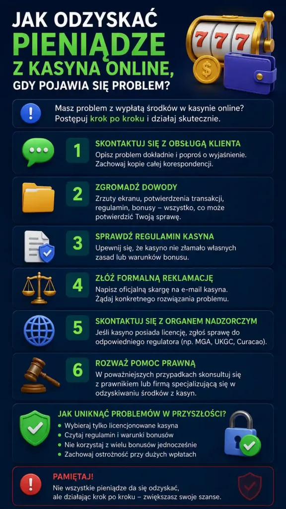 ilustration Jak odzyskać pieniądze z kasyna online